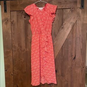 Monteau orange Floral Midi Dress